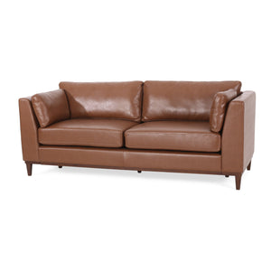 English Elm Christopher Knight Home® - 3 Seater Sofa – Elegant Light Brown Faux Leather Couch For Modern Living Rooms, Easy Assembly & Comfort 72145.00ACOGN_72145.00BCOGN