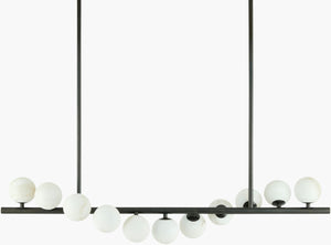 Surya Taloura Wrought Iron and Natural Stone Pendant Arts and Crafts Light for Dining Rooms TOA-001