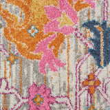 Nourison Passion PSN01 Machine Made Power-loomed No Border Indoor Only Bohemian Transitional Rug Silver, Pink and Grey 100% Polypropylene 99446002778