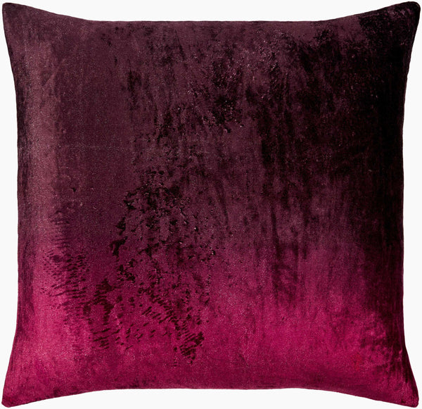 Surya Theodosia 18"L X 18"W Elegant Viscose Accent Pillow - Versatile Home Decor For Any Space Dark Plum Viscose,Viscose Tod006-1818