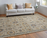 Feizy Rugs Corbitt Wool Hand Knotted Classic Rug Tan/Blue/Gold 2'-6" x 10'