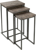 Troyes TOE-001 26"H x 16"W x 11"D,  24"H x 14"W x 10"D,  22"H x 12"W x 9"D End Table TOE001-SET Livabliss Surya