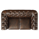 Homelegance By Top-Line Pietro Tufted Chesterfield Loveseat Brown Bonded leather