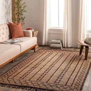 Surya Touareg 10' X 14' Handmade Jute & Leather Area Rug – Unique Global Style With Easy Maintenance! Tan Jute,Leather Tog2300-1014