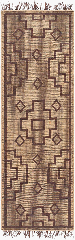 Surya Touareg 10' X 14' Handmade Jute & Leather Area Rug – Unique Global Style With Easy Maintenance! Tan Jute,Leather Tog2301-268