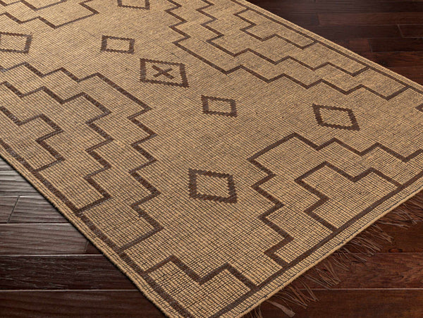 Surya Touareg 10' X 14' Handmade Jute & Leather Area Rug – Unique Global Style With Easy Maintenance! Tan Jute,Leather Tog2301-1014