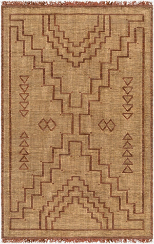 Livabliss Touareg Handwoven Jute Leather Flatweave Area Rug Artisan Fringe Living Room Accent TOG2303-912