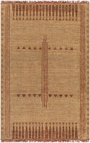 Surya Touareg 10' X 14' Handmade Jute & Leather Area Rug – Unique Global Style With Easy Maintenance! Mustard Jute,Leather Tog2305-1014
