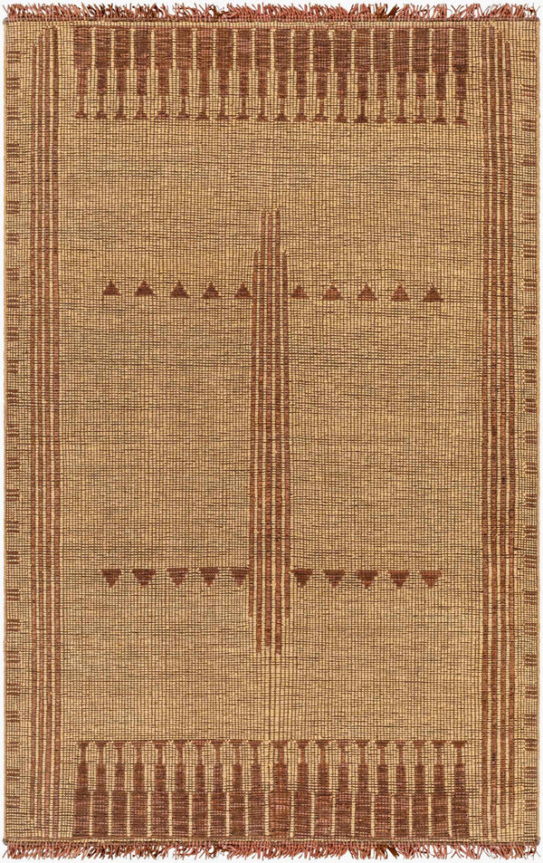 Surya Touareg 10' X 14' Handmade Jute & Leather Area Rug – Unique Global Style With Easy Maintenance! Mustard Jute,Leather Tog2305-1014