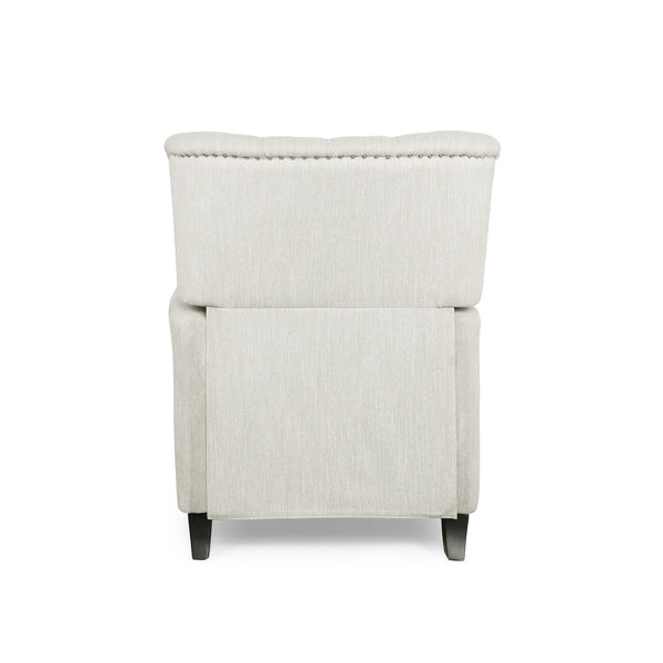 English Elm Christopher Knight Home® - Button Button Tufted Heavy Duty Manual Push-Back Recliner Chair with Nailhead Accents and Comfort Backrest Beige 71976.00