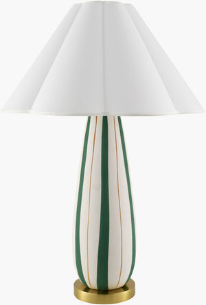 Surya Tohen Ceramic Arts and Crafts Table Lamp with Linen Shade for Warm Ambient Glow TOH-001