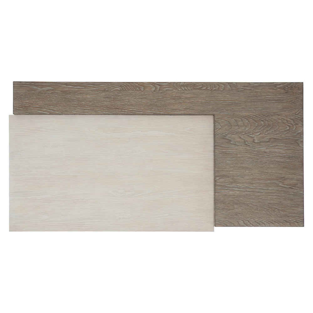 Bernhardt Bernhardt Ellis Sculptural Cocktail Table 57" Rustic Modern White Oak Tamarind Finish With Textured Aluminum Wrap 305022