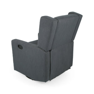 English Elm Christopher Knight Home® - Swivel Recliner Pushback Chair with Lever & Wingback Design, Space-Saving Swivel Recliner for Living Room Charcoal 67547.00CHAR