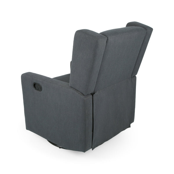 English Elm Christopher Knight Home® - Swivel Recliner Pushback Chair with Lever & Wingback Design, Space-Saving Swivel Recliner for Living Room Charcoal 67547.00CHAR
