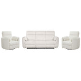 Parker House Radius - Mega Ivory Power Reclining Sofa And Two Recliners Off White 100% Polyester (S) Mrad-311p-mgiv