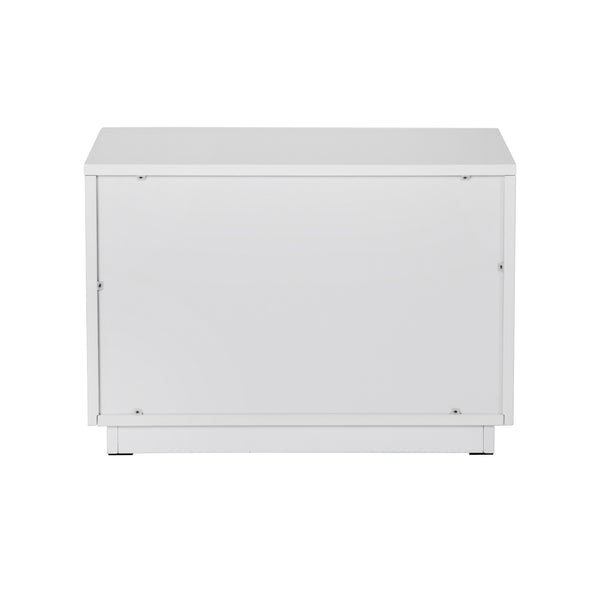 Vig Furniture Modrest Token - Elegant White & Stainless Steel Nightstand With Spacious Storage For Modern Bedrooms White  Vgvcn815-l-white-ns