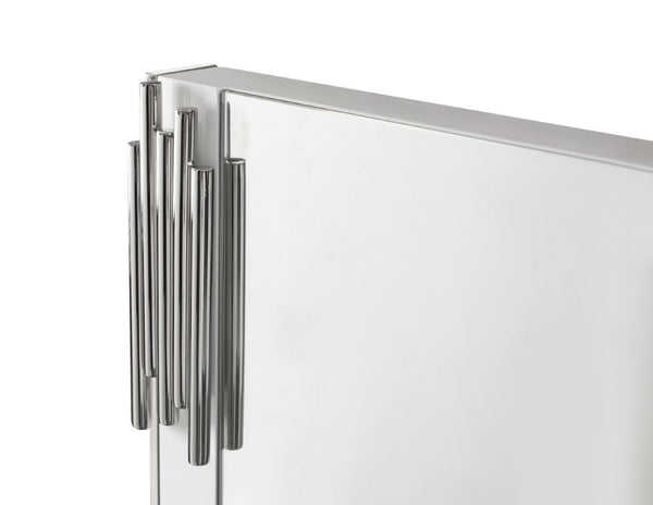 VIG Furniture Token Contemporary Rectangular Mirror With High-Gloss White Frame & Stainless Accents, 32"X43" VGVCJ815-WHT-MIR