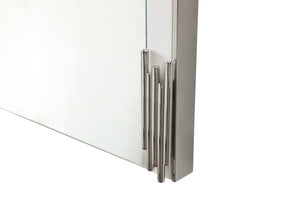 VIG Furniture Token Contemporary Rectangular Mirror With High-Gloss White Frame & Stainless Accents, 32"X43" VGVCJ815-WHT-MIR