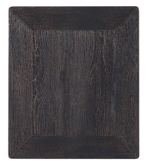 Hooker Furniture Big Sky Turned Leg End Table With Pecky Hickory Veneers, Charred Timber Finish, Self-Closing Drawer, Rustic Hardware And Farmhouse Charm 6700-80313-98