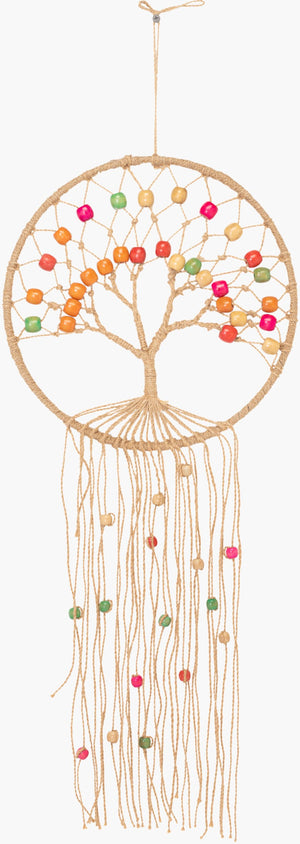 Surya Tree Of Life 26" Wall Hanging - Elegant Macrame Art With Global Charm For Eclectic Home Decor Burnt Orange Jute,Wood Tol1000-2611