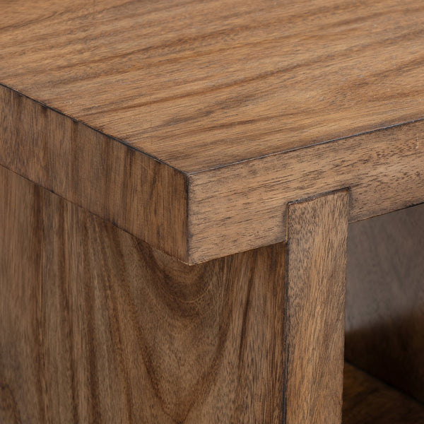 Bernhardt Bernhardt Tomas Solid Suar Wood Side Table with Shelf Modern Organic Living Room L25126