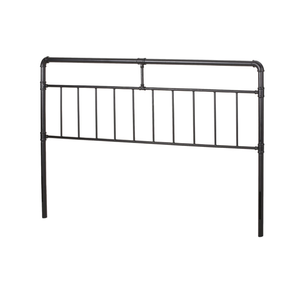 English Elm Christopher Knight Home® - KING Metal King Size Headboard in Flat Black Iron with Piped Accents, Industrial Elegance, Sturdy Design 66821.00FBLK