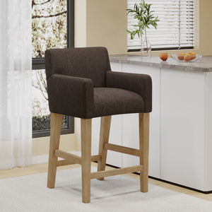 Christopher Knight Home® - Noble House - - Upholstered 26 Inch Counter Stool - Brown/Weathered Brown