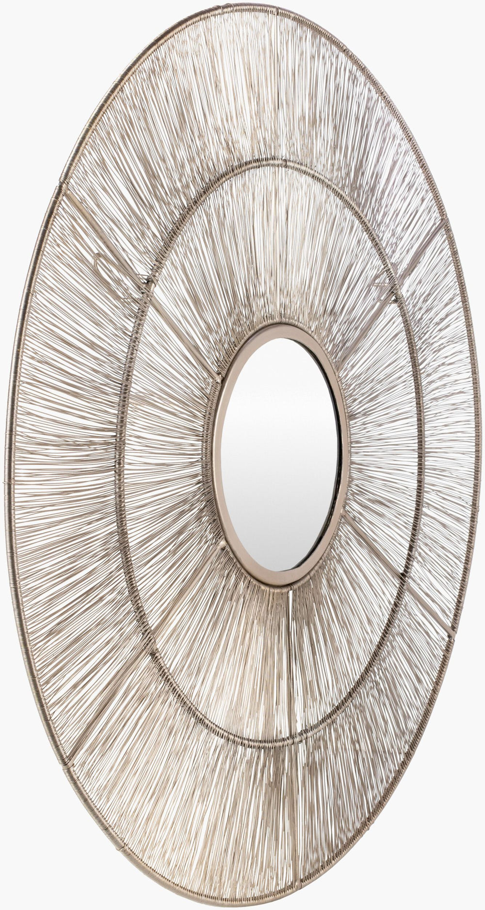 Surya Topola Rustic Metal Accent Mirror - 36"H X 36"W Vertical Design For Timeless Home Décor Frame, Metallic ,Silver Iron Too001-3636