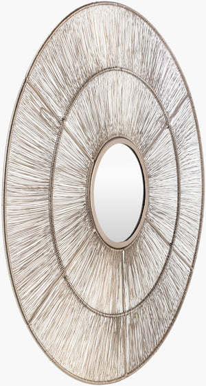 Surya Topola Rustic Metal Accent Mirror - 36"H X 36"W Vertical Design For Timeless Home Décor Frame, Metallic ,Silver Iron Too001-3636