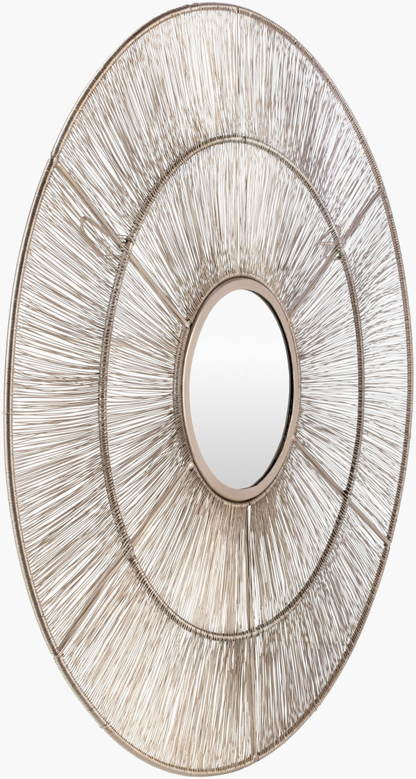 Surya Topola Rustic Metal Accent Mirror - 36"H X 36"W Vertical Design For Timeless Home Décor Frame, Metallic ,Silver Iron Too001-3636