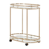 Twyla Champagne Gold Oval Bar Cart