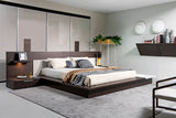 VIG Furniture Modrest Torino Contemporary Brown Oak & Grey Platform Bed w/ Lights VGWCSB-B03-BRNGRY