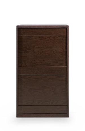 VIG Furniture Torino Brown Oak & Grey Gloss Chest Of Drawers – 6 Spacious Drawers, Metal Handles, No Assembly VGWCD-D04-BRNOAK
