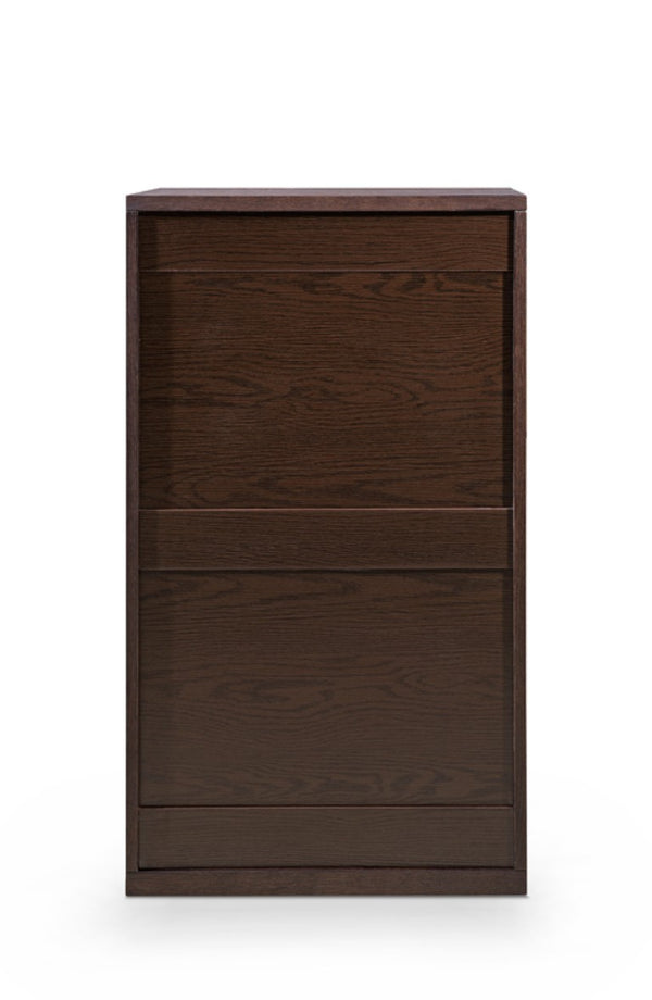 VIG Furniture Torino Brown Oak & Grey Gloss Chest Of Drawers – 6 Spacious Drawers, Metal Handles, No Assembly VGWCD-D04-BRNOAK