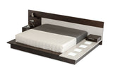 VIG Furniture Modrest Torino Contemporary Brown Oak & Grey Platform Bed w/ Lights VGWCSB-B03-BRNGRY