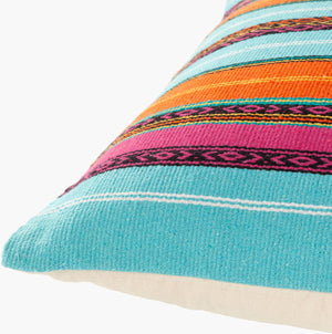 Surya Toluca 26" Square Floor Pillow - Elegant Global Designs For Eclectic Home Decor, Durable Cotton Aqua Cotton,Cotton Tou002-2626d