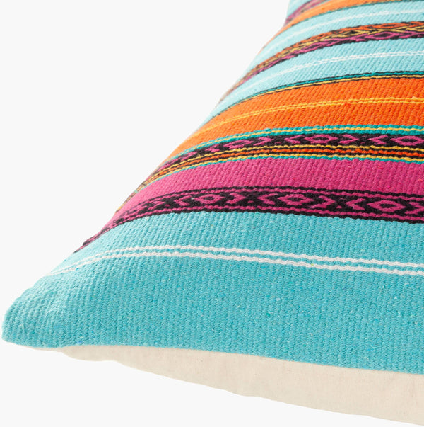 Surya Toluca 26" Square Floor Pillow - Elegant Global Designs For Eclectic Home Decor, Durable Cotton Aqua Cotton,Cotton Tou002-2626d