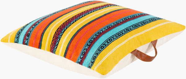 Surya Toluca 26" Square Floor Pillow - Elegant Global Designs For Eclectic Home Decor, Durable Cotton Saffron Cotton,Cotton Tou004-2626p