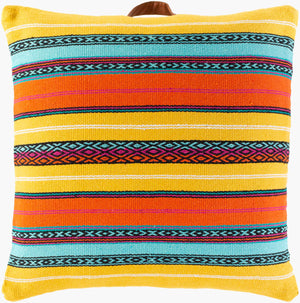 Surya Toluca 26" Square Floor Pillow - Elegant Global Designs For Eclectic Home Decor, Durable Cotton Saffron Cotton,Cotton Tou004-2626p