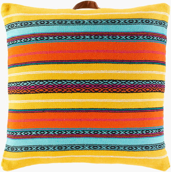 Surya Toluca 26" Square Floor Pillow - Elegant Global Designs For Eclectic Home Decor, Durable Cotton Saffron Cotton,Cotton Tou004-2626p