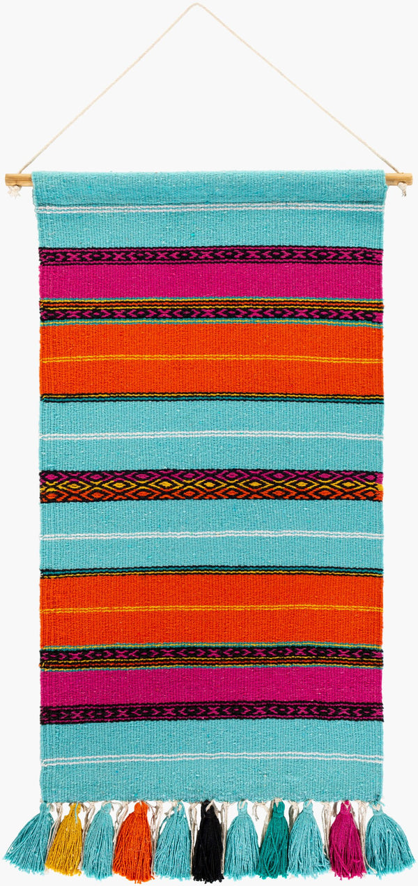 Surya Toluca 36"H X 18"W Wall Hanging - Global Inspired Elegance For Eclectic Home Decor & Charm Aqua Cotton,Wood Tou1001-3618
