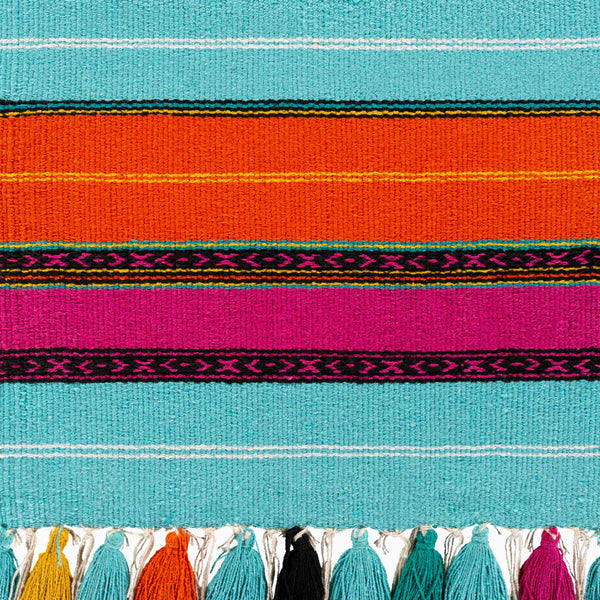 Surya Toluca 36"H X 18"W Wall Hanging - Global Inspired Elegance For Eclectic Home Decor & Charm Aqua Cotton,Wood Tou1001-3618