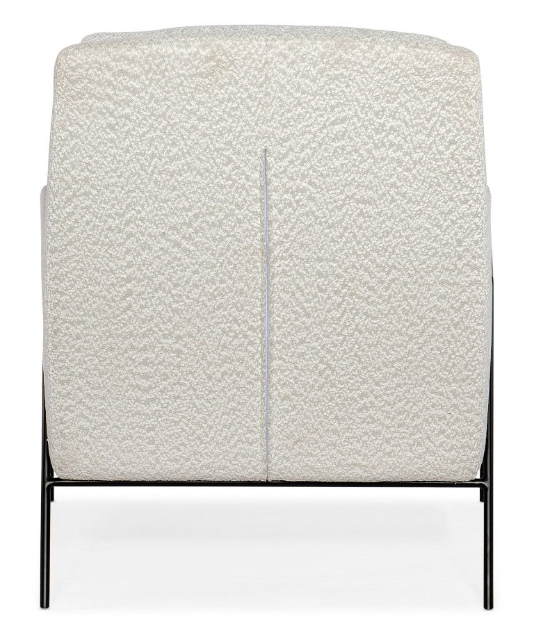 Hooker Furniture Amette Modern Metal Frame Club Chair With Plush Woolens Snow Upholstery — Sleek Low-Slung Comfort CC452-401
