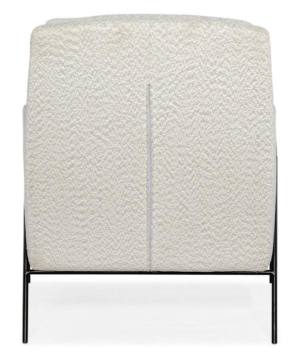 Hooker Furniture Amette Modern Metal Frame Club Chair With Plush Woolens Snow Upholstery — Sleek Low-Slung Comfort CC452-401