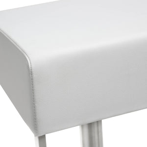TOV Furniture Seville Vegan Leather Adjustable Stool – Modern Design, 360° Swivel, Perfect for Home or Bar Use White TOV-K3631