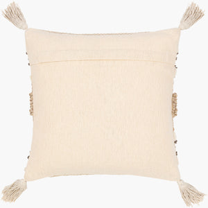 Surya Tov Bohemian Global Pillow - 14"X22" Handmade Wool & Cotton Lumbar With Earthy Geometric Pattern Ivory Wool,Cotton,Cotton Tov001-1422p