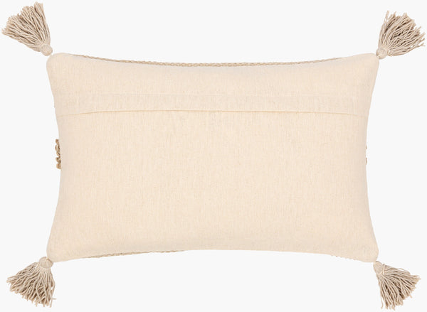 Surya Tov Bohemian Global Pillow – 18x18 Handmade Accent With Bold Patterns For Chic Home Decor Style Ivory Wool,Cotton,Cotton Tov001-2020d