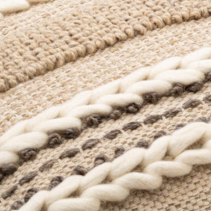 Surya Tov Bohemian Global Pillow - 14"X22" Handmade Wool & Cotton Lumbar With Earthy Geometric Pattern Ivory Wool,Cotton,Cotton Tov001-1422p