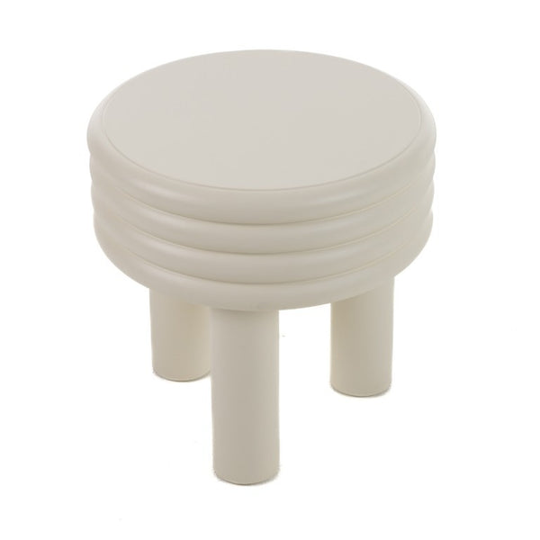 VIG Furniture Townley Compact Round End Table With Glossy White Finish, Tiered Shelf, No Assembly, Modern Accent Piece VGOD-LZ-252E-WHT