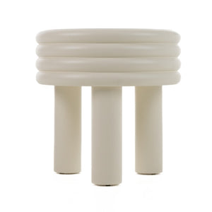 VIG Furniture Townley Compact Round End Table With Glossy White Finish, Tiered Shelf, No Assembly, Modern Accent Piece VGOD-LZ-252E-WHT